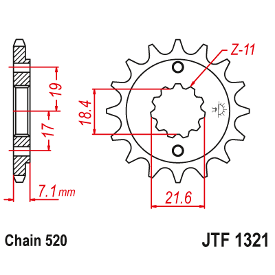Pinion față JTF1321,12 Pinion față JTF1321,12