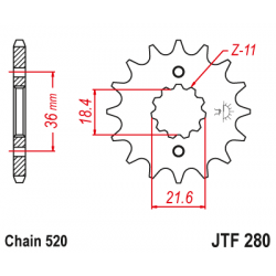 Pinion față JTF280,13