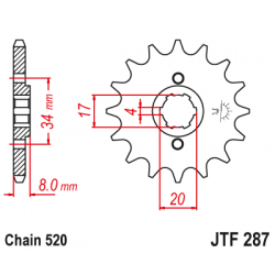 Pinion față JTF287,15 Pinion față JTF287,15