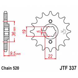 Pinion față JTF337,12 Pinion față JTF337,12