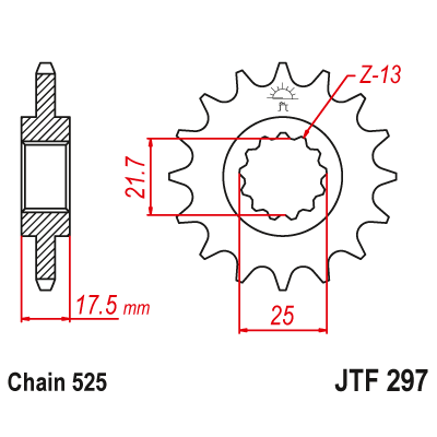 Pinion fata cu garnitura cauciuc JTF297,15RB