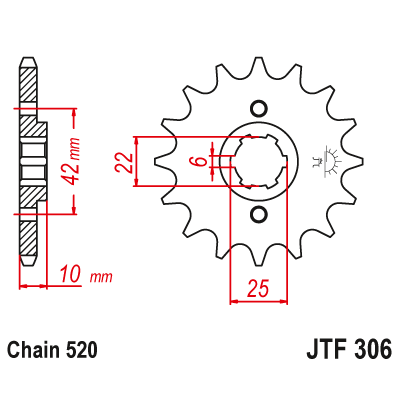 Pinion față JTF306,14 Pinion față JTF306,14