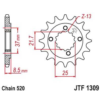 Pinion față JTF1309,13 Pinion față JTF1309,13