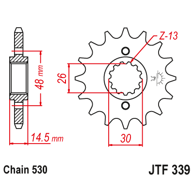 Pinion fata cu garnitura cauciuc JTF339,18RB Pinion fata cu garnitura cauciuc JTF339,18RB