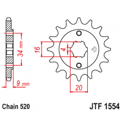 Pinion față JTF1554,13