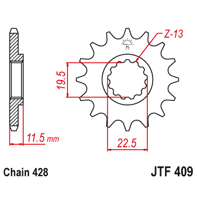 Pinion față JTF409,14 Pinion față JTF409,14