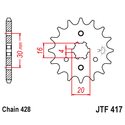 Pinion față JTF417,13 Pinion față JTF417,13