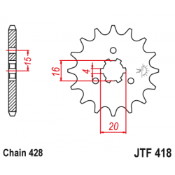 Pinion față JTF418,15 Pinion față JTF418,15