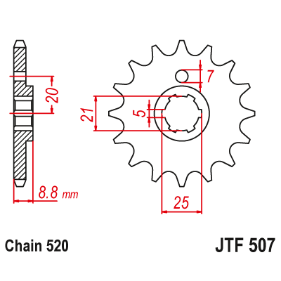 Pinion față JTF507,13 Pinion față JTF507,13