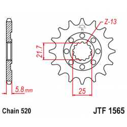 Roată dințată față (pinion) JTF1565,12