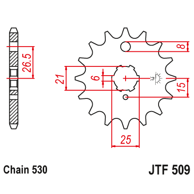Pinion față JTF509,15 Pinion față JTF509,15