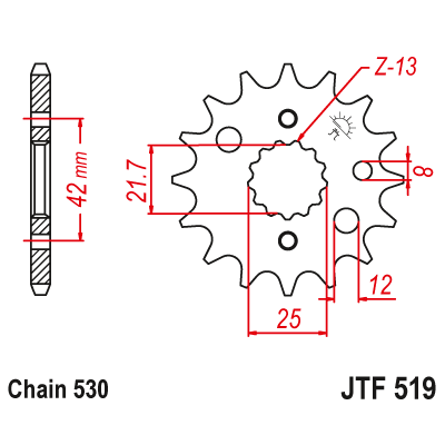 Pinion față JTF519,15