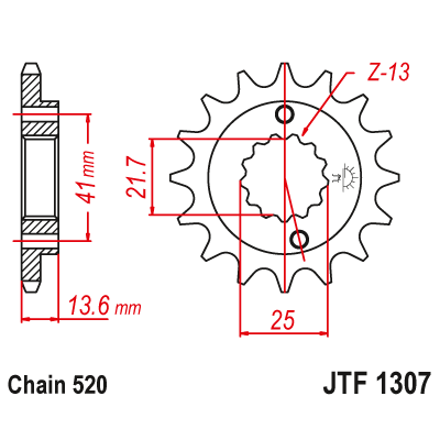 Pinion fata cu garnitura cauciuc JTF1307,15RB