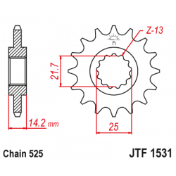 Pinion față JTF1531,15