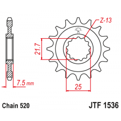 Pinion față JTF1536,16 Pinion față JTF1536,16