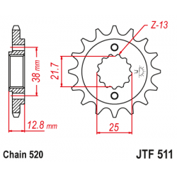 Pinion față JTF511,15