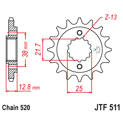 Pinion față JTF511,14 Pinion față JTF511,14