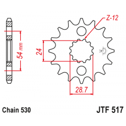 Pinion față JTF517,15