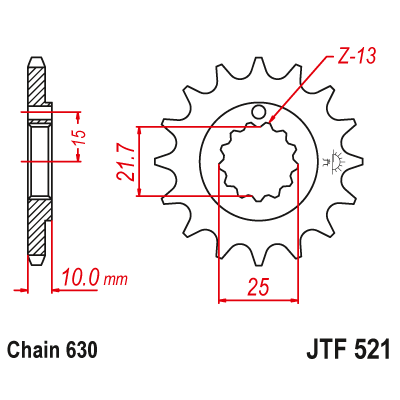 Pinion față JTF521,15