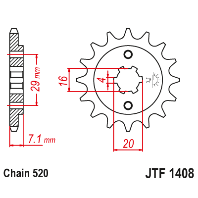 Pinion față JTF1408,15 Pinion față JTF1408,15