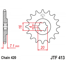 Pinion față JTF413,14