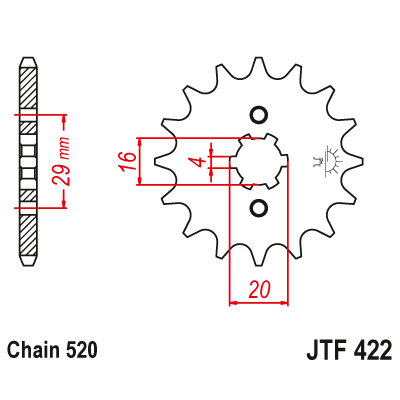 Pinion față JTF422,13 Pinion față JTF422,13