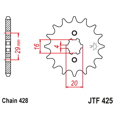 Pinion față JTF425,12 Pinion față JTF425,12