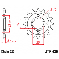 Pinion față JTF430,12 Pinion față JTF430,12