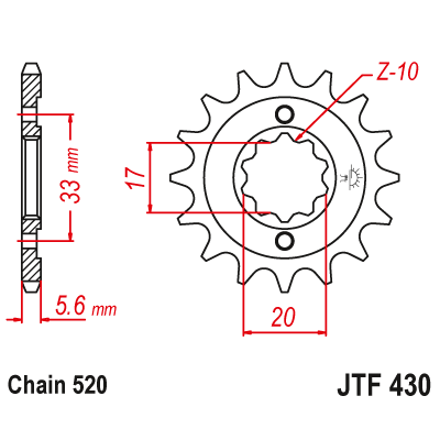Pinion față JTF430,13 Pinion față JTF430,13