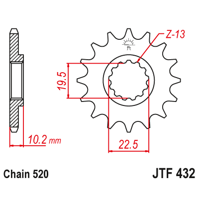 Pinion față JTF432SC,14