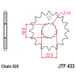 Pinion față JTF433,16  Pinion față JTF433,16