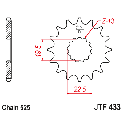 Pinion față JTF433,14 Pinion față JTF433,14