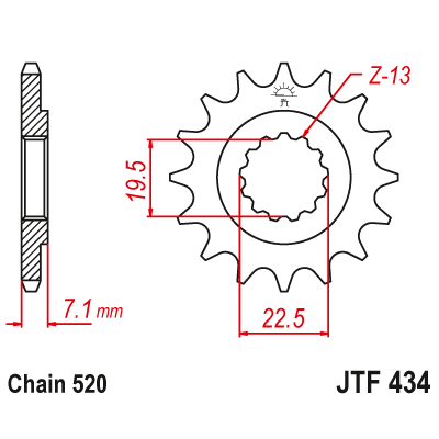 Pinion față JTF434,16 Pinion față JTF434,16