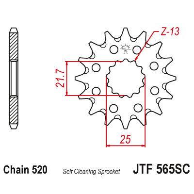 Pinion față JTF565SC,12