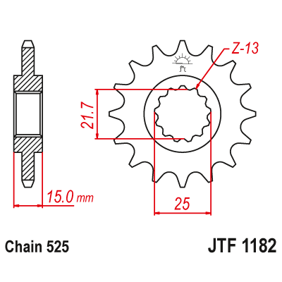 Pinion față JTF1182,14
