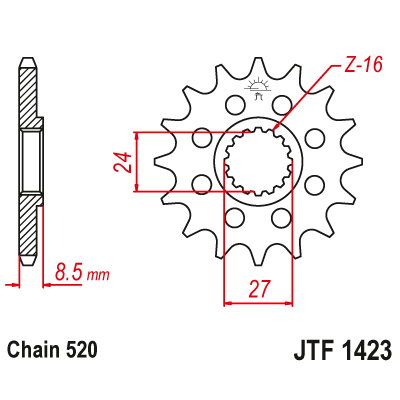 Pinion față JTF1423,16 Pinion față JTF1423,16