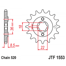 Pinion față JTF1553,14 Pinion față JTF1553,14