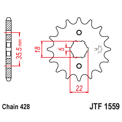 Pinion față JTF1559,14 Pinion față JTF1559,14