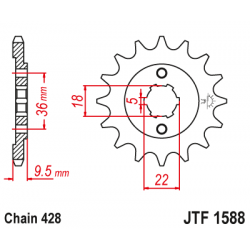  Pinion față JTF1588,19