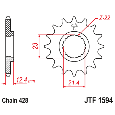 Pinion față JTF1594,15
