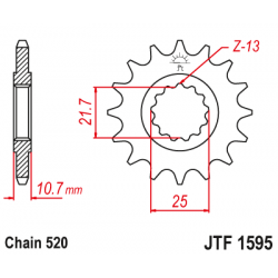Pinion față JTF1595,16