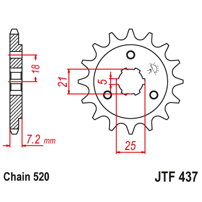 Pinion față JTF437,14