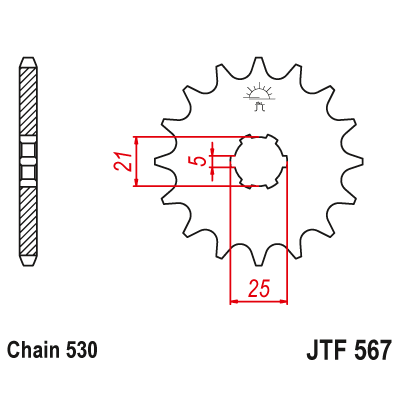 Pinion față JTF567,16