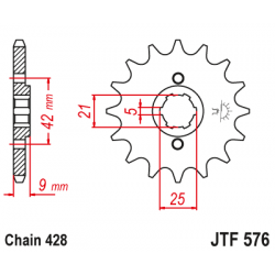 Pinion față JTF576,18