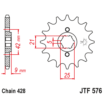  Pinion față JTF576,17