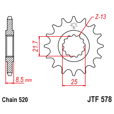  Pinion față JTF578,14