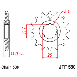 Pinion față JTF580,16