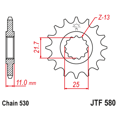  Pinion față JTF580,15