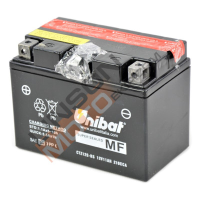 Baterie pentru motocicletă Unibat 11 Ah, 12 V - CTZ12S-BS