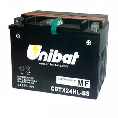 Baterie pentru motocicletă Unibat 21 Ah, 12 V - CBTX24HL-BS